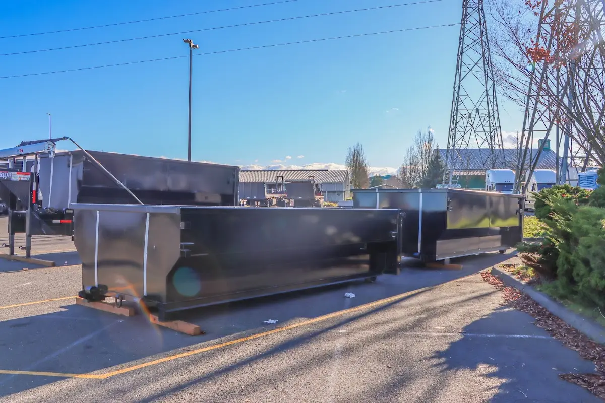 Roll-off dumpster ready for waste disposal at job site for Construction Dumpster Rental in Fern Park